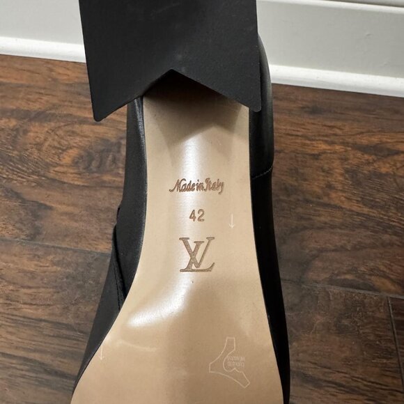 Chunky heel square toe monogram ankle bootie - Picture 6 of 8